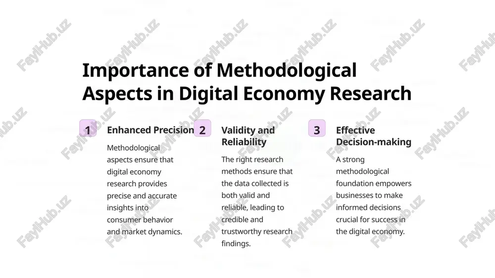 onomy data in meaningful ways. 5 ethical considerations in digital economy research 1 privacy protection ensuring individuals' privacy rights are respected when collecting and handling digital economy data is crucial. 2 data security implementing robust security measures to safeguard sensitive digital economy data and prevent unauthorized access. 3 transparency providing clear and detailed information about the purpose and use of data to maintain trust and integrity in research activities. 6 challenges and limitations in conducting research in the digital economy data integrity ensuring accurate representation and quality of digital economy data adds complexity to research efforts. rapid technological changes keeping pace with the ever-evolving digital landscape presents ongoing challenges in research and analysis. network security vulnerabilities and threats in digital networks can impact the integrity of research data and outcomes. 7 best practices for conducting research in the digital economy thorough planning developing comprehensive research strategies, including methodological considerations, prior …