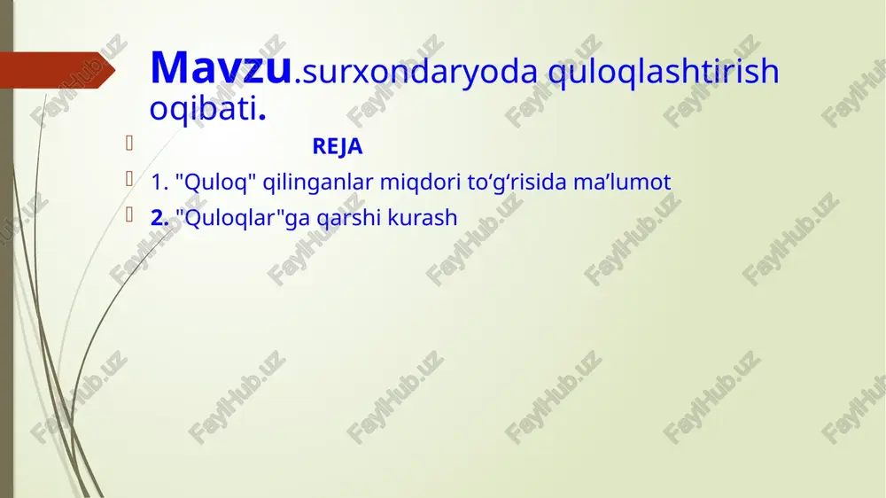 et hokimiyatiga qarshilik qilgan "quloqlar" esa qamoqqa olingan va otib tashlangan. "quloqlar"ga qarshi kurash oʻzssr da kun sayin kengayib borgan. 1931-yil avgustda 3828 ta "quloq" xoʻjaliklari tugatilgan, 3871 xoʻjalik "quloq oila-si" sifatida ukraina, sibir va shimoliy kavkazga surgun qilingan. rasmiy maʼlumotlarda koʻrsatilishicha, 1933-yilda oʻzbekistonda surgun qilingan "quloq" xoʻjaliklari son 5500 taga yetgan. oʻrta osiyo respublikalaridagi majburiy mehnat koʻchkindilarining soni 1934-yil 1 yanvar holatida 29559 kishi boʻlsa, oradan bir yil oʻtgach, ularning soni 12039 kishiga tushib qolgan (kamayish, asosan, vafot etganlar va qochib ketganlar hisobidan). 1933-yilda q. siyosati, asosan, amalga oshirib boʻlingan. biroq 1934—37 yillarda ham koʻplab badavlat dehqon xoʻjaliklari "quloq" qilingan. "quloq" qilinganlar miqdori toʻgʻrisida tarixiy adabiyotlar va arxiv manbalarida turli raqamlar keltiriladi. faqat 1930—31 yillarda sssrdagi maxsus posyolkalarga ishlash uchun koʻchirib keltirilgan "quloqlar" soni 1803000 kishi (391 026 xoʻjalik) boʻlgan. ayrim tad-qiqotchilar hisobiga koʻra, "quloq" qilinganlar 3,5—9 mln. kishi atro-fida edi. oʻzbekistonda tugatilgan va surgun qilingan "quloq" xoʻjaliklarining aniq …