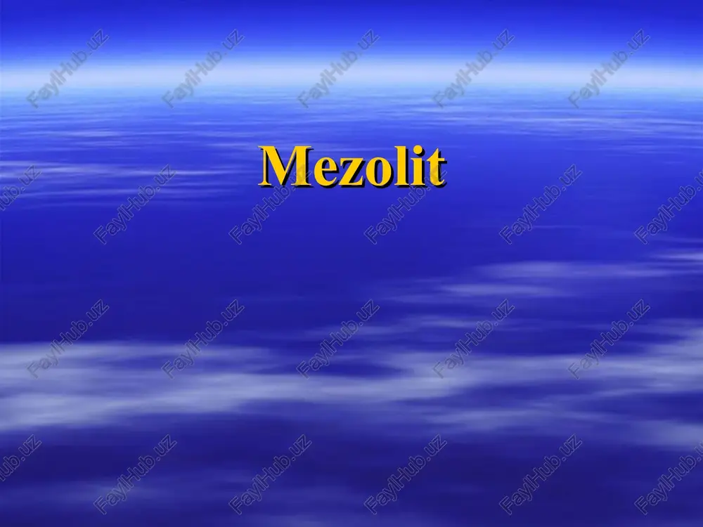 lgi 12-7 ming yilliklarni o’z ichiga oladi. muzlik davrining tugashi paleolitning ob-havosiga nisbatan issiqroq iqlimni shakllantirdi. flora va fauna dunyosi ham bir oz hozirgi hayvonot va o’simliklar dunyosiga yaqinlashdi. mezolit davri tabiiy sharoiti muzlikning erishi bilan o’zgardi. muzlikning shimolga chekinishi natijasida ko’plab ko’llar, o’simliklar o’sishi uchun yaroqli yerlar, botqoqliklar ko’paydi. janubda iqlim yaxshilanib, bu paytda ko’plab shoxli hayvonlar va yashil o’simliklar tarqaldi. yevropa hududida esa keng bargli yashil o’rmonlar bilan qoplandi. bu davrda boltiq dengizi va shimoliy yevropa ko’llari hozirgi qiyofaga keladi. muzlik siljishi (muzlik yiliga taxminan 160 metr siljigan.) bilan odamlar ham shimol tomon harakat qiladi. mezolit davriga kelib o’rta osiyoda sigment, trapetsiya va uchburchak shaklidagi mayda qurolchalar – mikrolitlar paydo bo’ladi. bu qurollardan odamlar kesish va o’rish maqsadlarida, pichoq va o’roq sifatida keng foydalanganlar. mezolit davrining eng katta kashfiyoti va yutuqlaridan biri – kamalak va o’qning kashf etilishi edi. kamalak va o’q-inson kashf etgan eng dastlabki murakkab moslama …