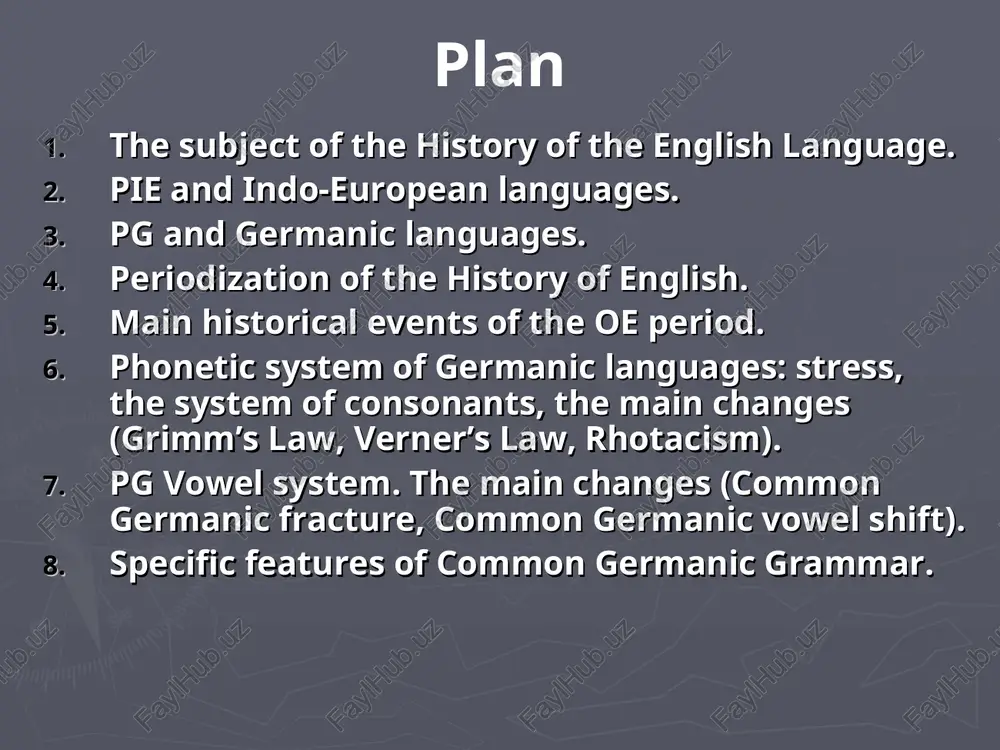 ch of indo-european family while ukrainian belongs to the slavonic branch of the same family, which means that they have a common ancestor. it is usually referred to as proto-indo-european (pie). it existed approximately 6000 years bc. common germanic branch later split up into three groups: north germanic, represented only by old norse, which is also called old icelandic; west germanic, including old high german, old low german, old saxon, old english and old frisian; east germanic group, represented by gothic, burgandian and vandalic. the latter three languages died and are not represented in classification of modern germanic languages. in the 5th c. ad some of the germanic tribes which lived on the northern coast of western europe, namely the jutes, the frisians, the angles and the saxons, crossed the channel and began to conquer britain. the invasion started in 449 ad. since this time we can speak about the …