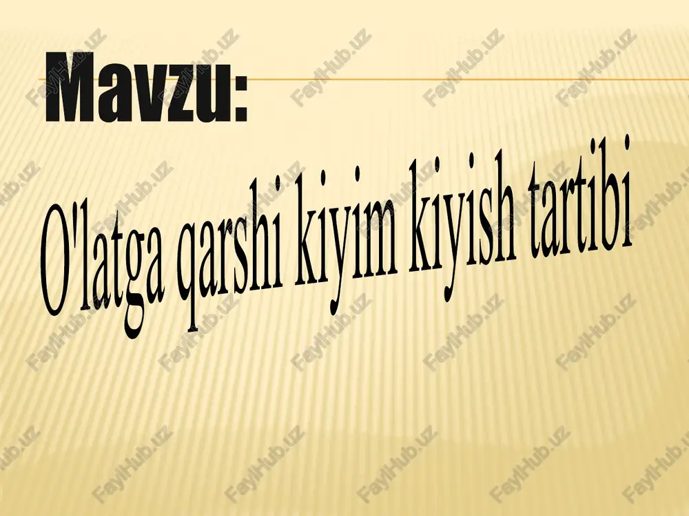 xodimi o'ziga 500 ming birlikda streptomitsin eritmasini mushak orasiga yuboradi. aptechkadagi 70% li spirt eritmasi yoki kaliy permanganat eritmasi bilan og'zini chayadi, ko'ziga albutsid eritmasini tomizadi. pastki ich kiyimiga pijama (kombinezon) keyin esa noski kiyiladi. etiklar kiyiladi. katta ro'mol yoki kapyushon kiyiladi. ro'mol oynaga qarab, dehqonlardek tipda kiyiladi, ro'mol peshonaga qalin yopishib turishi, sochlar esa ro'mol tagida qolishi kerak. ro'molning uzun oldingi oxirlari iyak ostida kesishma hosil qilinib uzatiladi. ro'molning peshonaga va yuzga qalin yopishishi uchun uning oldingi qirralari ichkariga qayriladi. ro'mol oxirlari chap tomondan tugun hosil qilib, takror – halka qilib bogo'lanadi. katta ro'mol kiyingan, umumiy ko'rinish. himoya kiyimini kiyishda yordamga ehtiyoj tug'iladi. ro'moldan so'ng chumaga qarshi xalat kiyiladi. chumaga qarshi xalatning bir tasmasi xalat yoqasi oldida xalqaga o'raladi. xalat yoqasi ro'mol boglamlarini yopishi va unga zich yondoshib turishi kerak. xalat etaklari pijamaning ochiq uchastkalari bo'lmasligi uchun biri ikkinchisiga kirishi kerak. xalat yoqasi tasmasi chap tomondan tugun qilib bog'lanadi. …