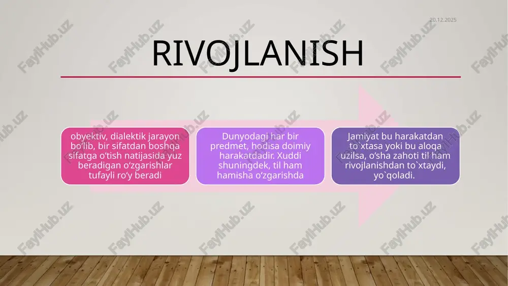 netik tizimga, leksik sathga, grammatik qurilishga, stilistik uslublarga ega 30.11.2024 yuneskoning ma’lumotiga ko’ra dunyoda 5600 dan ortiq, til mavjud.unga 100, 200 kishidan iborat bo’lgan qabila tili ham 100 millionli xalq tili ham kiradi. 30.11.2024 tillarni klassifikatsiyasida asosan geneologik, arial, tipologik, funktsional klassifikatsiyasiga e’tibor beriladi. arial klassifikatsiyada jahon tillarining xaritasi,ayrim tillar qo’llanish doirasining kengayishi yoki torayishi o’rganiladi. tillarning funktsional klassifikatsiyasi a) tilning o’zi tegishli bo’lgan xalq tarixi bilan aloqasi b) tilning jamiyatdagi vazifasiga asoslanadi. tipologik klassifikatsiyada tillarning grammatik ko’rinishi asosga olinib,ularning asosiy tiplari belgilanadi. tillarning geneologik klassifikatsiyasi til faktlarini tarixiy prinsip asosida o’rganib tillarning qarindoshlik munosabatini aniqlaydi.bu klassifikatsiyasi deyarli dunyodagi barcha tillarni qamrab oladi. 30.11.2024 qiyosiy - tarixiy metod qiyosiy-tarixiy metodning shakllanishiga f.bonn, ya.grimm, r.rask, a.x.vostokovlar asos soldilar. frana bonn (1791-1861) 1816 yilda e’lon qilgan “sanskrit tilining tuslanish sistemasi va uni grek, lotin, fors va german tillaridagi tushlanish sistemasiga qiyoslash” asarida bu tillardan tuslanishning o’xshashligini va bu tillarning bir manbadan kelib …