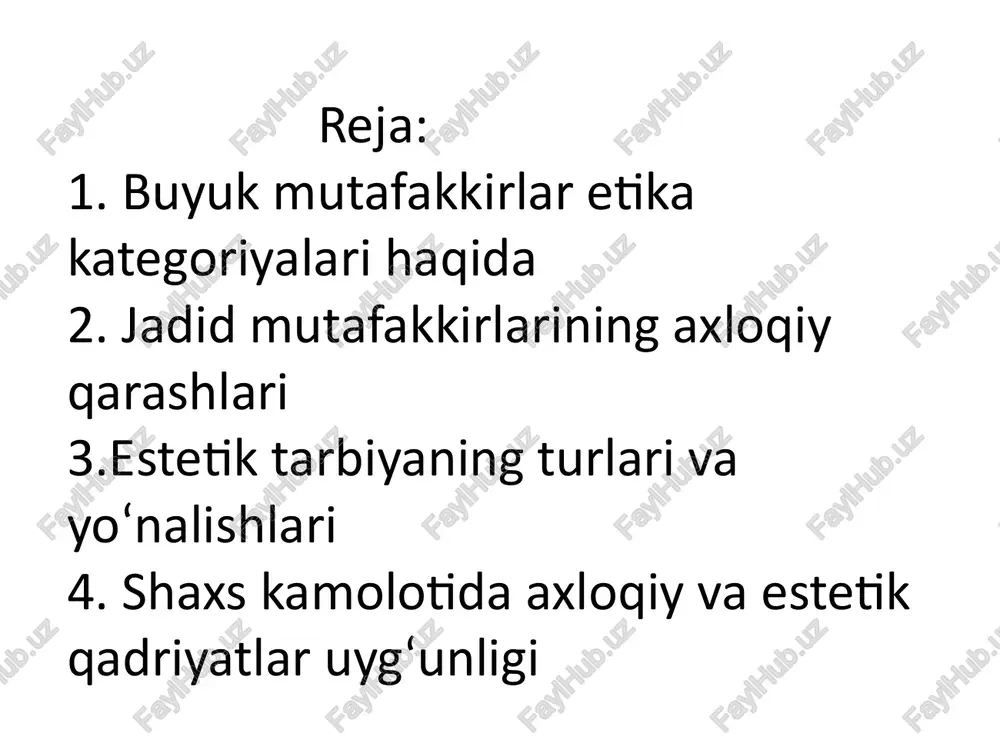 mmo jamiyat va insoniyat hayotiga sezilarli ta'sir ko`rsatmaydigan yoqimli insoniy xatti-harakatlarning majmui. axloq esa - jamiyat, zamon, insoniyat tarixi uchun namuna bo`la oladigan ijobiy hatti-harakatlar yig`indisidir. xalqning bilimi kuchli bo`lsa, uni boshqarib bo`lmaydi. uning yemagini totli, kiyimini chiroyli, uy-joyini tinch, hayotini quvonchli qilish kerak». ana o’shanda, ya'ni ilm fan taraqqiy etmasa, sivilizatsiya kirib kelmasa, bir davlat qo`shni davlatga ko`z olaytirmaydi, urush bo`lmaydi. xullas, donishmand ibtidoiy davrlarni ideallashtiradi. xulosa qilib aytadigan bo`lsak daochilik axloqshunosligidagi asosiy maqsad - odamlarning tabiat ko`rsatgan yo`ldan borishiga erishish; tamoyili - faoliyatsizlik; xalqning baxti - uning urug`chiliq qabilachilik munosabatlaridagi tenglik va soddalikka qaytishida; donishmandlarning baxti esa mo’tadillik; xotirjamliq tabiatga yaqinlikdadir. xix asrning oxiri - xx asrning boshlarida dunyo sivilizatsiya tarixiy taraqqiyotida keskin burilish yuz berdi. bu davrda jahon taraqqiyotiga ta'sir etgan voqealar va chuqur islohatlar yuz berishiga zamin yaratdi.butun bashariyat boshidan o'tkazgan i-ii jahon urushi natijasi sababli dunyoni manzarasi o'zgardi, ilm-fan tarraqiyotiga ta' sir etgan tub islohatlar …