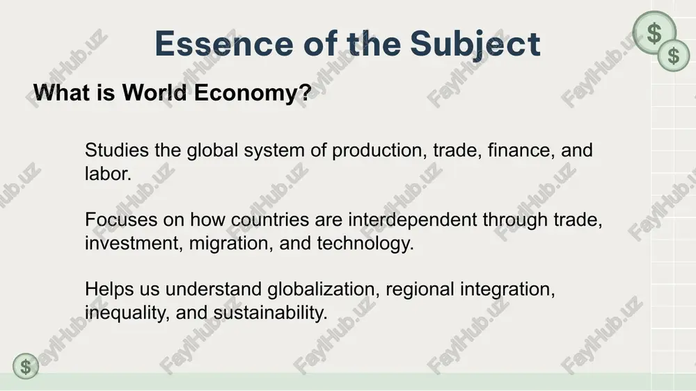 s income, education, life expectancy. poverty rate – % of people living below poverty line. unemployment rate – % of people without jobs but seeking work. gini index – measures income inequality. stability indicators inflation rate – rate of rise in prices. interest rates – cost of borrowing. public debt-to-gdp ratio – sustainability of government finance. exchange rate movements – competitiveness in world markets. $ $ summary category indicator what it shows output & income gdp total production in a country gni gdp + net income from abroad gdp per capita average income/standard of living trade & finance balance of payments transactions with rest of world current account balance export–import gap fdi inflows foreign investments in a country social/development hdi income + education + health combined poverty rate share of population below poverty line unemployment rate share of workforce without jobs gini index inequality of income distribution stability inflation rate …
