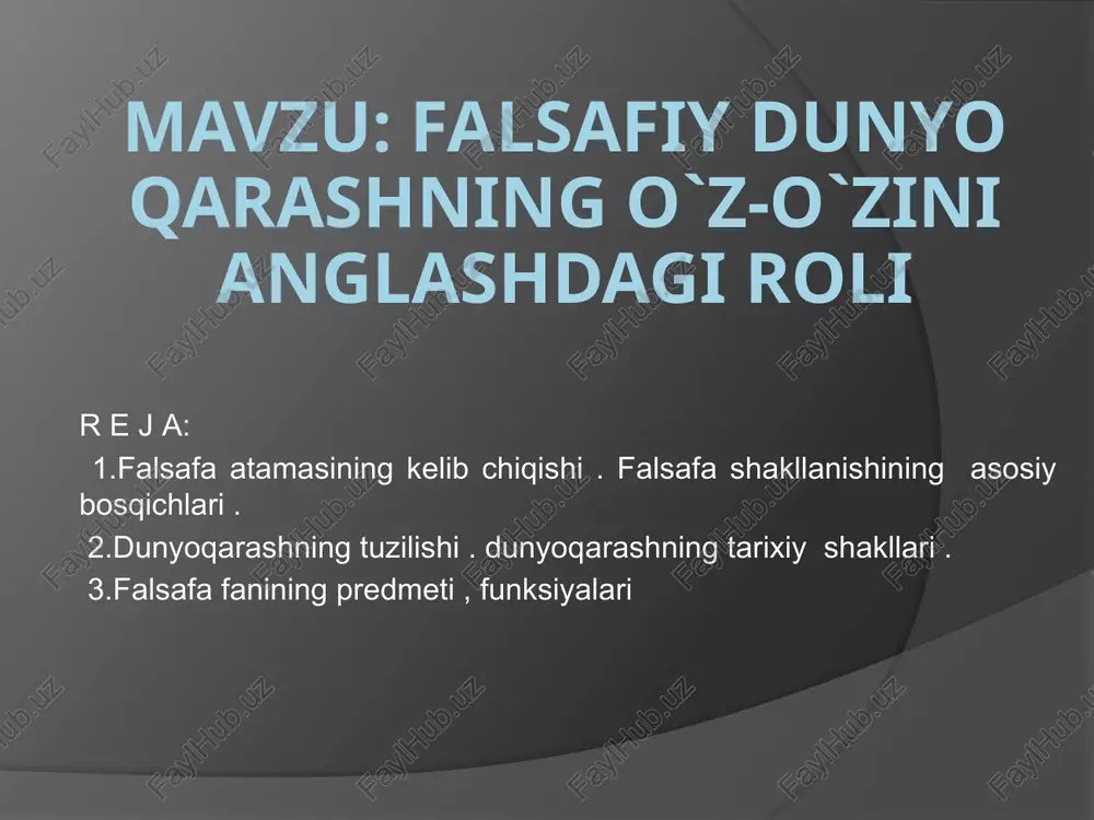 da ana shu hol anglashiladi. demak, dunyoqarash o’zining kundalik ommaviy shakllarida chuqur va etarli darajada asoslanmagan stixiyali xarakterga ega. shuning uchun ham ko’p hollarda kundalik tafakkur muhim masalalarni to’g’ri tushuntirish va baholashga ojizlik qiladi. buning uchun olamni ilmiy tahlil qilish va bilish zarur. dunyoqarashning tarixiylik tamoyili. dunyoqarash muayyan davrda shakllanadi. shu ma’noda, har qanday dunyoqarash ijtimoiy-tarixiy mohiyatga ega bo’lib, kishilarning umri, amaliy faoliyati, hayoti, tabiatga ta’siri va mehnati jarayonida vujudga keladi. har bir avrda ijtimoiy guruh, jamiyat va avlodning o’z dunyoqarashi mavjudligi ham bu tushunchaning tarixiy mohiyatga ega ekanini ko’rsatadi. dunyoqarashning tarixiyligi yana shundaki, u ma’lum dialektik jarayonda takomillashib boradi. uning shakllari o’zgaradi, tarixiy ko’rinishlari muttasil yangilanib turadi. ma’lumki, insoniyat taraqqiyotining ilk bosqichlarida dunyoqarash nihoyatda oddiy bo’lgan. agar shunday bo’lmaganida, har qanday jism o’z hajmiga teng suyuqlik miqdorini siqib chiqarish xossasiga ega ekanini kashf etgan qadimgi zamonning buyuk olimi arximed hammomdan yalong’och holda chiqib, «evrika!», ya’ni «topdim!», deya dunyoqarash jamiyat …