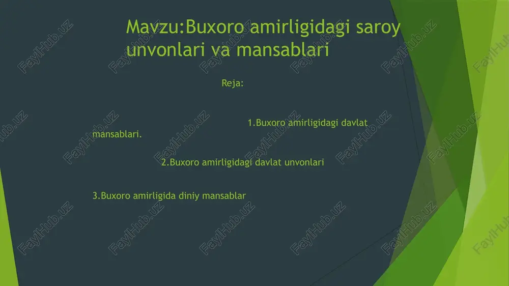 abida bo`lganlar. ular davlatni amalda boshqarib, soxta xonni rasmiy hukmdor qilib qo`yishgan. amir shohmurod davrida “otaliq” mansabiga o`zgartirishlar kiritilgan. “otaliq” va “amir ul-umaro” mansablari bir-biridan ajratilgan. amir shohmurod o`zini “amir ul-umaro” nomi bilan atagan. “otaliq” mansabiga o`zgartirganiga sabab, shohmurod davrida hech qanday soxta xon bo`lmagan va u hech kimga hisob va maslahat ham bermagan.81 bu narsani biz “majma ul-arqom” asari orqali ham bilishimiz mumkin. unda “otaliq” mansabi vazifasiga buxorodagi daryo(zarafshon) ustidan nazorat qilish, samarqanddan – qorako`lgacha bo`lgan hududda suv taqsimotini to`gri ta`minlash vazifalari kirgan. shu bilan birga shaharning bosh kanali hisoblangan “shoxrud” kanali ustidan nazoratni amalga oshirish va “dorug`a”(militsiya boshlig`i) vazifalarini ham bajargan.82 bundan ko`rinib turibdiki bu vaqtga kelib, “otaliq” mansabiga oldin mavjud bo`lgan yuqori martabali harbiy va fuqarolik vazifalari qolmagan. demak, shohmurod davridan boshlab “otaliq” mansabi endi faqat faxriy nom bo`lib qoldi. buxoroning oxirgi ikkita amiri abdulahadxon va olimxon davrida bu mansab hisorlik qo`shbegi ostonaquldan boshqa hech kimga berilmagan.83 …