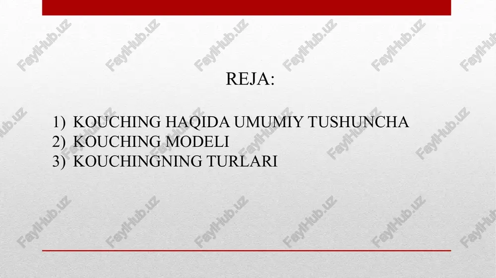 higa o'z yechimini topishga yordam beradi va u muammoni hal qilmaydi. shunday qilib, murabbiy o'zi ko'rib chiqayotgan muammoli vaziyatlarda mutaxassis bo'lishi shart emas, balki u boshqalarga o'z qobiliyatlarini kashf etishga yordam beruvchi mutaxassis bo'lishi kerak koucher - bu quyidagi ko'nikma va qobiliyatlarga ega bo'lishi kerak bo'lgan yuqori malakali maslahatchi: 1. tadqiqot o'tkazish, analiz va sintez qilish, induksiya va deduksiyadan foydalanish, abstraksiya va umumlashtirish qobiliyati. hozirgi vaziyat modelini qurish, ishlar real holatini ko'rish qobiliyati. 2. o'z hissiyotlaringizni boshqarish, mijozning hissiy holatini tushunish qobiliyati, uni tartibga solish. 3. ijodiy qobiliyat, combinatorial, divergent fikrlash. o openness c center a attention h helping c connection kouchingning birinchi modeli jon uitmor tomonidan taklif etilgan grow modelidir.modelning nomi kouching bosqichlari nomining birinchi harflaridan kelib chiqadi: • g — maqsad (vazifalar). bu bosqich mijozning erishmoqchi bo'lgan maqsadlarini aniqlashdan iborat; • r — haqiqat (voqelikni). ushbu bosqich haqiqatni o'rganishni o'z ichiga oladi — mijozning hozirgi holati; • 0 …
