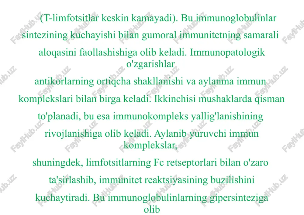 trofik jarayonlarning rivojlanishi tabiiydir. klinika. kasallikning boshlanishi ko'p hollarda asta-sekin, asta- sekin o'sib boruvchi umumiy zaiflik, miyalji, artralgiya, vaqtinchalik giperemiya va tananing va yuzning ochiq qismlarining shishishi. kamdan kam hollarda dermatomiyozit o'tkir boshlanadi, yuqori isitma, kuchli mushak og'rig'i, tez vazn yo'qotish, kuchli eritema. skelet mushaklarining shikastlanishi kasallikning aniq belgisidir. proksimal mushak guruhlarining kuchayib borayotgan kuchsizligi xarakterlidir, buning natijasida bemorlarning faoliyati keskin cheklangan. bemorlar dastlab yurishdan tez charchaydilar, zinapoyaga chiqolmaydilar, avtobus zinapoyasida oyog'ini ko'taradilar, ba'zan uzoq vaqt yurganda yiqilib tushadilar. mushaklarning kuchsizligi doimiy ravishda o'sib bormoqda va bir muncha vaqt o'tgach, bemorlar stuldan turolmaydilar, ko'tarilgan qo'lni ushlab turolmaydilar, sochlarini tarashlari va hokazo). og'ir holatlarda bemorlar mustaqil ravishda boshlarini yostiqdan yirtib tashlay olmaydilar, to'shakda burila olmaydilar va hokazo. biroq, kasallikning og'irligiga qaramay, distal ekstremitalarda harakatlar saqlanib qoladi, chunki bu bo'limlarning mushaklari juda kam darajada ta'sirlanganligi. mimik muskullar jarayonga jalb qilinganda, harakatsizlik, niqobga o'xshash yuz paydo bo'ladi. farenks va qizilo'ngach (yuqori qismi) mushaklarining …