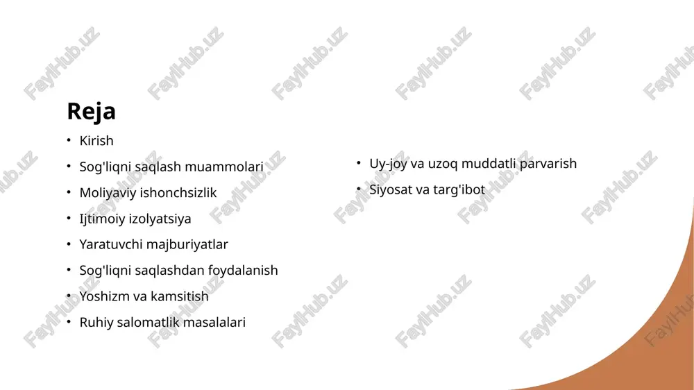 kundalik vazifalar va transport kabi yordam so'rab murojaat qilishadi.kerliqlar keksa yaqinlariga g'amxo'rlik qilish bilan o'zlarining majburiyatlarini muvozanatlashda qiyinchiliklarga duch kelishlari mumkin. photo by danie franco on unsplash sog'liqni saqlashdan foydalanish ko'p keksa odamlar transport, moliyaviy cheklovlar, moliyaviy cheklovlar va ixtisoslashgan geriatrik parvarish qiluvchilarning etishmasligi tufayli sog'liqni saqlash xizmatlari uchun tegishli tibbiy xizmatlarga kirish uchun kurashmoqda.bu sog'liqni saqlash sharoitlarini tashxislash va davolashning oldini olish mumkin, bu kam ta'minlangan salomatlik natijalariga olib keladi. photo by national cancer institute on unsplash yoshizm va kamsitish keksalar soni ko'pincha yoshizm va kamsitish hayotning turli sohalarida, shu jumladan ish bilan ta'minlash, sog'liqni saqlash va ijtimoiy munosabatlarga duch keladi.qarish haqidagi stereotiplar va noto'g'ri tushunchalar, keksa kattalar uchun teng bo'lmagan davolanish va cheklangan imkoniyatlarga olib kelishi mumkin. photo by sarah louise kinsella on unsplash ruhiy salomatlik masalalari keksa odamlar ruhiy salomatlik masalalarini, masalan depressiya, tashvish va kognitiv pasayish kabi ruhiy salomatlik muammolarini boshdan kechirish xavfi yuqori.mustaqillikning yo'qolishi, surunkali …