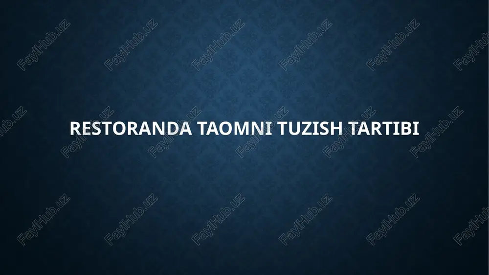 enyu oson o'qiladigan shriftda va yuqori sifatli qog'ozda chop etilishi kerak. iste'molchining e'tiborini jalb qilish uchun oshpazning "oshpazning maxsus taklifi" menyuning birinchi sahifasida joylashtirilishi mumkin, keyin ularni joylashtirish uchun quyidagi qoidalarga muvofiq imzo idishlari va idishlari joylashtirilishi mumkin. "oshpazning o'ziga xosligi". imzoli taomlar. sovuq tuyadi: baliq: sariyog '; donador ikra, presslangan bektir ikrasi; donador losos ikra; ozgina tuzlangan baliq; qaynatilgan baliq; jelli baliq; to'ldirilgan baliq; marinadlangan baliq; mayonez bilan baliq; baliq gastronomiyasi va snack konservalari; tabiiy seld, garnitür bilan, tug'ralgan; baliq bo'lmagan dengiz mahsulotlari; baliq salatlari; go'sht: qaynatilgan go'sht; jele go'sht; to'ldirilgan go'sht; cho'chqa go'shti; qovurilgan go'sht; go'sht gastronomiyasi; go'shtli salatlar; parranda va o'yin: qaynatilgan parranda go'shti; jelli parranda go'shti; to'ldirilgan parranda go'shti; qovurilgan parranda go'shti va o'yin salatlari; sabzavot va qo'ziqorin: yangi tabiiy sabzavotlar; konservalangan sabzavotlar va qo'ziqorinlar; sabzavotli salatlar; zaytun; fermentlangan sut mahsulotlari: turli xil pishloqlar; sariyog'. issiq appetizers: baliq, baliq bo'lmagan dengiz mahsulotlari, go'sht, sakatat, parranda va …