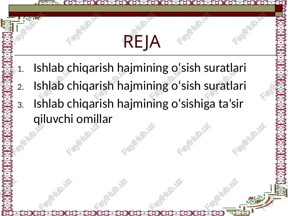 ssasini qo’shadi. boshqaruvning mohiyati va ob’ektiv zaruriyatini yanada osonroq va tezroq tushunish uchun adabiyotda mashhur bo’lgan misol - orkestr va dirijerga murojaat qilish lozim. orkestr va dirijerning o’zaro aloqasini ilg’ab olish uchun musiqiy qobiliyat talab qilinmaydi. kontsert tomoshalarida bo’lgan har bir kishi dirijerning sahnada paydo bo’lish chog’ini ko’rgan, albatta. orkestr tomon o’girilgach, dirijer tayoqchasini ko’taradi va musiqachilar musiqa chalishni boshlaydilar. ichki omillar: ishlab chiqarish texnologiyasi mehnat unumdorligi sarmoyalar va uskunalar tashqi omillar: bozor talabi xom ashyo narxlari hukumat siyosati boshqaruv - ijtimoiy mehnat jarayoni boshqaruv - ijtimoiy mehnat jarayoniga ishlab chiqarish rivojlanishining ob’ektiv qonunlari asosida yo’naltirilgan tarzda ta’sir o’tkazish tizimi, har bir ishchining va butun jamoaning mehnatini bir vaqtning o’zida nazorat qilish, motivatsiya va tartibga solish usulidir. moddiy boyliklar va ne’matlar hamda ularga tenglashtirilgan qadriyatlarni taqsimlash, iste’mol qilish va ayirboshlash ham boshqaruvni talab qiladi. hozirgi paytda, iqtisodiy va ilmiy-texnik o’zgarishlar davrida boshqaruv usullari, tamoyillari va texnikasida sezilarli o’zgarishlar ro’y bermoqda. …