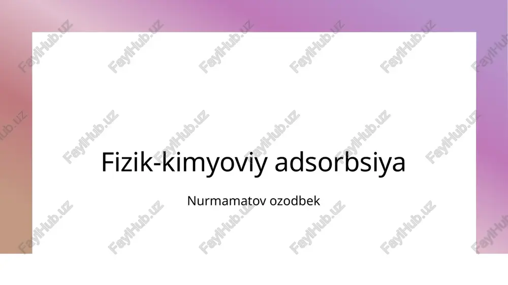 iklarda ko'plab olimlar adsorbsiyaning mexanizmlarini o'rganishga kirishdilar. 2 muqaddimalar - adsorbsiyaning asosiy nazariyalari, masalan, langmuir va freundlich modellarini o'z ichiga oladi. bu modellar adsorbsiyaga ta'sir etuvchi omillarni tushunishga yordam beradi. 3 zamonaviy tadqiqotlar - hozirgi kunda fizik-kimyoviy adsorbsiyaning tadqiqotlari nanomateriallar va yangi materiallar ishlab chiqarishda muhim rol o'ynamoqda. innovatsiyalar yangi imkoniyatlar yaratmoqda. 4 ilmiy yutuqlar - adsorbsiyaning ko'plab ilmiy yutuqlari, masalan, energetika, kataliz va ekologiya sohalaridagi qo'llanmalarda aks etmoqda. bu jarayonlarning samaradorligini oshiradi. adsorbsiyaning sanoatdagi qo'llanilishi va uning ahamiyati. sanoatdagi roli fizik-kimyoviy adsorbsiyaning sanoatda qattiq va suyuq materiallarni tozalash, katalizatorlar tayyorlashda muhim o‘rni bor. energiya tejash adsorbsiyaning samarali ishlatilishi, energiya iste'molining kamayishiga olib keladi, bu esa sanoat jarayonlarining iqtisodiy samaradorligini oshiradi. kimyoviy jarayonlar sanoatdagi kimyoviy jarayonlarda adsorbsiyalash, reaktivlarning o'zaro ta'sirini kuchaytiradi, bu esa mahsulot sifatini yaxshilaydi. ekologik ahamiyat adsorbsiyaning ekologik tozalashda qo'llanilishi, chiqindilarni kamaytirish va atrof-muhitni muhofaza qilishda muhim rol o'ynaydi. fizik-kimyoviy adsorbsiyaning ekologiyadagi roli va muhimligi. ekologik muvozanat yuqori …