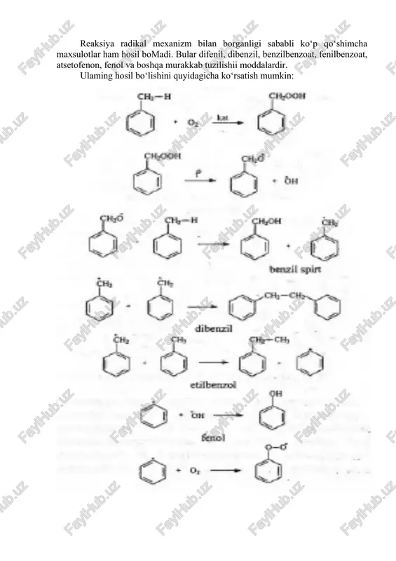 llarda br-, ch3-,-so3h kabi guruhlar ham elektrofll reagent tomonidan siqib chiqariladi. aromatik yadrodagi vodorodning elektrofll almashinish reaksiyalariga quyidagi misollarni keltirish mumkin: vodoroddan farq qiluvchi o`rinbosarlarning elektrofil almashinishiga quyidagi misoilarni keltirish mumkin: bu reaksiyalar ko‘pincha, aromatik yadroda almashinayotgan guruhdan tashqari yana bir yoki bir nechta elektronodonor guruhlar mavjud bo`lganda sodir bo'ladi. misol tariqasida quyidagi reaksiyani keltirish mumkin: aromatik yadroda sodir bo'ladigan elektrofll almashinish uchun ikki bosqichli mexanizm va se2 belgi qabul qilingan: π -kompleks tez hosil bo`lgani uchun u umumiy reaksiya tezligiga ta`sir qilmaydi. reaksiyaning energetik diagrammasi quyidagi ko'rinishga ega: reaksiya birinchi bosqichining mahsuloti q reaksiya o‘tish holatining modeli sifatida qo‘llaniladi. u karbokation yoki π-kompleksdir. aromatik birikmalar asosliligi bilan elektrofll almashinish reaksiyasi tezligi o`rtasidagi proporsionallikning borligi bu xulosaga asos bo‘ladi. benzol va metil benzol lami 0°c da sirka kislota eritmasidagi xlorlash reaksiyasi tezligi bilan asoslilik o‘rtasidagi (qalin chiziq) va hcl bilan tegishli π-komplekslar (shtrix chiziq) o‘rtasidagi bog'liqlik grafigi buni yaqqol ifodalaydi: …