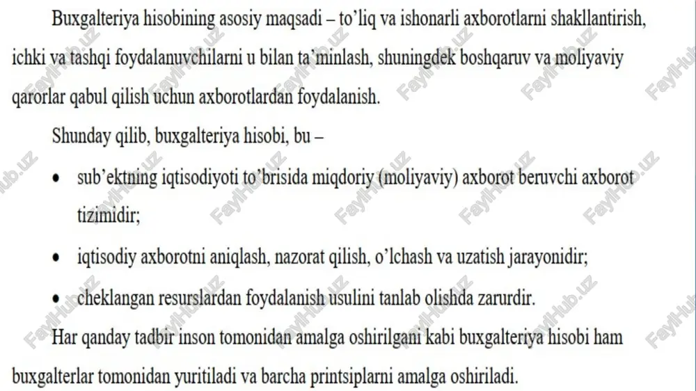 shda zarurdir. har qanday tadbir inson tomonidan amalga oshirilgani kabi buxgalteriya hisobi ham buxgalterlar tomonidan yuritiladi va barcha printsiplarni amalga oshiriladi. buxgalteriya hisobini korxona to’g’risidagi moliyaviy axborotlar bilan ta’minlovchi tizim, biznes amaliyotiga iqtisodiy nazariyani amalda qo’ llovchi, jahon ishbilarmonlar tili, soliqga tortiladigan bazani shakllandirish usuli desak, bozor iqtisodiyotii sharoitida buxgalter — bu bean g- © + 130,64% gc aa ey alin nasnan kommentapuii = bua bs @ 10-buxgalteriya-hisobi-nazariyasi.-b.xashimov-2003-darslik-.pdf (3ali\vileho) - foxit pdf reader sauurure togenwreca opma foxit esign cnpaska ie bq & 2 © b at sacnanen cheklangan resurslardan foydalanish usulini tanlab olishda zarurdir. he baa -[] buxgalteriva hisobinazariyas! [] |—808 “xojalikhisobining umur li bob "buxgaletrya hisobining f i~ bob "buxgaleriya balan, uni iv-bob “schyot tzimi vaikkiyog! \v~ bob "baholash va kalkulyatsiye vi- bob “asosiy xojalik muomala vil~ bob "hujatlashtirish va inven vill bob “buxgalteriya hisobning 1x bob “moliyaviy hisob" [7] x- b08 "buxgalteriya hisobini tact ¢ « > « …