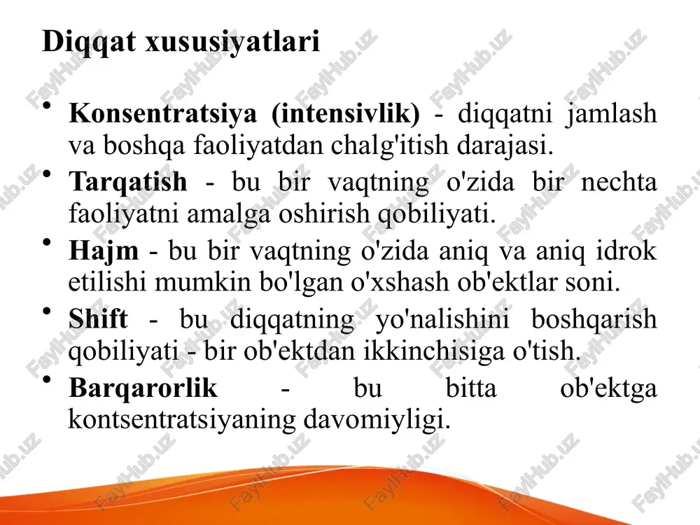 i navbatda, yuqoriga qaraydi. 8. vizual o‘quvchi o‘zi ko‘rganlarini suratlarda eslab, eslab qoladi. audial "menga nima deyayotganingizni tushunmayapman", "bu yangilik men uchun...", "men bunday baland ohanglarga chiday olmayman" - bular bunday turdagi odamlar uchun odatiy gaplar; ular uchun hamma narsa akustik ahamiyatga ega: tovushlar, so'zlar, musiqa, shovqin effektlari. audial tipga taalluqli jihatlar: 1. o'qish va yozishda lablarni harakatga keltiradi, so'zlarni talaffuz qiladi. 2. boshqa odamlarning nutqini va tabiiy tovushlarni yaxshi taqlid qila oladi. yaxshi qiroat qiladi. 3. shovqindan osongina chalg'itadi. 4. eshitish idrokiga oid so'zlarni (ovoz, tinglash, muhokama qilish, jim, jim, baland ovozda, uyg'un) xarakterli ishlatadi. 5. muloqotda nigoh birinchi navbatda o'rta chiziq bo'ylab yo'naltiriladi. 6. eshituvchi o‘quvchi muhokama qilingan narsani eslab qoladi va tinglash vaqtida yod oladi. kinestetik ushbu turdagi odamlarning his-tuyg'ulari va taassurotlari birinchi navbatda teginish, sezgi va taxminlar atrofida aylanadi. suhbatda ular ichki tajribalarga qiziqishadi. bu erda boshqa so'zlar va ta'riflar ko'proq uchraydi, masalan: "men buni tushunolmayapman", …