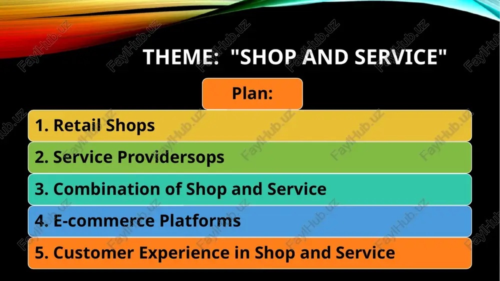 to customers for on-site consumption. some provide additional services like catering or home delivery. barbershops and salons: provide personal grooming and beauty services like haircuts, styling, manicures, and massages. banks and financial services: offer services related to saving, investing, loans, and currency exchange. examples: jpmorgan chase, bank of america, paypal. healthcare services: include doctors, dentists, chiropractors, and therapy services. hospitals, clinics, and home care are part of this category. fitness centers: gyms and health clubs provide services related to physical fitness, such as exercise equipment, classes, and personal training. travel agencies: offer services related to booking trips, tours, transportation, and accommodations. combination of shop and service some businesses combine both retail and service offerings, providing goods along with a service to customers. department stores: large stores offering a wide variety of goods, such as clothing, electronics, cosmetics, and home goods, often with in-store services like alterations, gift wrapping, or personal …