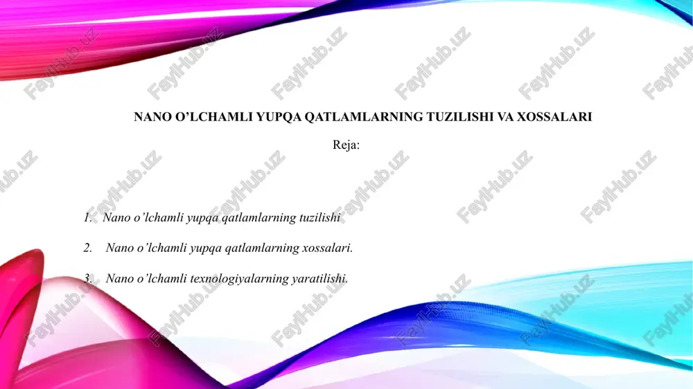 yatli elektron asboblar va qurilmalarni yaratishdir. umuman, nanotexnologiyaning, jumladan, nanoelektronikaning rivojlanishi barcha jabhalarda ishlatiladigan elektron asboblar va qurilmalarning yangi va mukammal hamda o’ta sezgir turlarini yaratish bilan bir qatorda, respublikamiz xomashyo zahirasini 10-100 martagacha tejash hamda ekologik muhitga ta’sirini kamaytirish imkonini beradi. ushbu tadqiqotni amaliyotga tatbiq etish, eng avvalo, kundalik hayotimizda qo’llanadigan kompyuter xotirasini kuchaytirish va uning operativ xotirasini oshirishda qo’l kelishi, mazkur qurilmaning extiyot qismlarini tashqi muhit ta’siridan asrashga xizmat qilishi bilan ahamiyatlidir. bundan tashqari, kashfiyotdan tibbiyotda xastalikning eng og’ir asoratlarini davolashda foydalanish mumkin ekan. misol uchun, bosh miyadagi shishlar nanorobot uskunasi yordamida aniqlanib, shu joyning o’ziga ta’sir o’tkazilib, kasallik rivojlanishi to’xtatiladi. qon tomirlari orqali kishi organizmida paydo bo’lgan o’simtani jarrohlik amaliyotisiz butkul chiqarib yuborish mumkin bo’ladi. kishi biror-bir kasbning boshini tutdimi, albatta, shu kasbi orqali jamiyatga nafi tegishini istaydi. yosh olima ham ayni maqsadda mamlakatimizdagi eng nufuzli oliy ta’lim dargoxlaridan biri sanalmish abu rayhon beruniy nomidagi toshkent davlat …