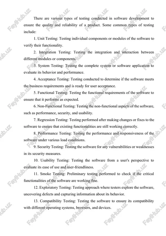 ty testing: testing the software to ensure its compatibility with different operating systems, browsers, and devices. 14. accessibility testing: testing the software to ensure that it is accessible to users with disabilities according to accessibility standards. 15. localization testing: testing the software to ensure that it can adapt to different languages, cultures, and locales. these types of testing serve different purposes in the software development life cycle and help ensure the overall quality and reliability of the software product. hi guys, in this blog i would like to discuss and share about testing in the it industry. software testing plays an important role in the development phase of a software product. this phase identifies and points out the logical mistakes or any software bugs in the developed prototype. the reason for this statement is during the development phase there will be not enough time to drill down to the basic …