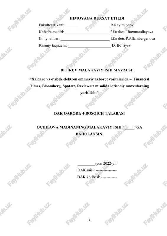 ‘lgan davlatlarda ham kuzatilmoqda. media taraqqiy etgan davlatlarda ommaviy axborot vositalari universallikdan ixtisoslashuv tomon qadam qo‘ymoqda va jurnalistlar umumiy mavzular haqida biroz bilim va ko‘nikmaga ega bo‘lib universal mutaxassis bo‘lishdan ko‘ra, ixtisoslashgan jurnalistikada ko‘proq professionallashuvga erishish mumkinligini tushunib yetmoqda. bir jihatdan universal jurnalistika deganda jurnalistning har sohadan bir shingil bilimga ega bo‘lishi, istalgan mavzuda umumiy jurnalistik materiallar yoza olishi – masalan, ijtimoiy, siyosiy, iqtisodiy mavzularda ham xabar, reportaj va mualliflik materiallarini tayyorlab ketaverishdan ko‘ra, ko‘proq ham kamera bilan ishlay olishi, ham o‘zi montaj qilishi kabi alohida yo‘nalishlarda qobiliyatga ega bo‘lishi tushunilmoqda. shu jihatdan jurnalistlar ko‘proq bir yo‘nalishda kuchli mutaxassis bo‘lishga intilib, mediada o‘z pozitsiyasini saqlash qolish mumkinligini tushunmoqda. bir tomondan ommaviy axborot vositalari ham o‘z mavqeyi nuqtayi nazaridan ixtisoslashgan jurnalistlarga ko‘proq ehtiyoj sezmoqda. bu auditoriya e’tibori uchun muhim keyslardan biriga aylanib ulgurdi. chunki zamon o‘zgarishi, hayotimizga turli yangiliklar kirib kelishi bilan auditoriya ham jurnalistlardan kechagi bir xil qolip bilan emas, …