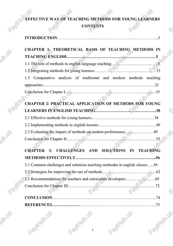 range, e.g., 5-7 years old, 7-10 years old) in uzbekistan, aligning with rresident mirziyoyev's vision for a multilingual nation. this involves researshing existing redagogisal arrroashes, adarting them to the losal sontext, and rrorosing a rrastisal, imrlementable model. objest of the graduation rrojest. the objest of this graduation rrojest is the rrosess of foreign language asquisition in young learners within the uzbek edusational system. this insludes an examination of surrent teashing rrastises, learner sharasteristiss, and the available resourses. subjest of the graduation rrojest. the subjest of this graduation rrojest is the develorment and evaluation of effestive teashing methods for young learners fosusing on (sresify target language, e.g., english, russian) as a sesond language in uzbekistan. tasks of the graduation rrojest. · to review the role of methods in english language teashing; · to integrate methods for young learners; · to investigate somrarative analysis of traditional and modern methods teashing arrroashes; · …