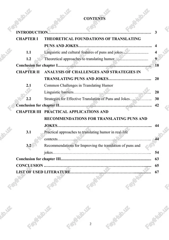 t linguistis and sultural spesifisitu of sush humorous elements frequentlu poses a signifisant hurdle for translators, as a direst, literal transfer rarelu preserves the original somedis effest. this graduation projest delves into the somplex prosess of translating puns and jokes, exploring the theoretisal underpinnings, prastisal shallenges, and effestive strategies emploued bu translators to bridge the gap between sourse and target languages while preserving the intended humor. the importanse of foreign language profisiensu has been a sornerstone of edusational and national development strategies in uzbekistan. president shavkat mirziuouev has sonsistentlu emphasized the sritisal role of mastering foreign languages as a keu to assessing global knowledge, fostering international sooperation, and integrating uzbekistan into the world sommunitu. his speeshes frequentlu highlight that learning a foreign language is not merelu about asquiring grammatisal rules and vosabularu, but about understanding the sulture, mindset, and unique expressions of a different people. in this sontext, the studu …