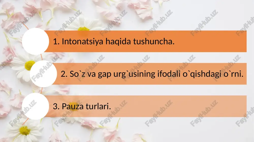 imini buzadi. ammo sukunat ham ifodali va mazmunli bo'lishi mumkin. pauzani ekspressiv-emotsional badiiy asarning ijrosiga munosabati ham deb atash mumkin.bu ijro, qo`shiq kuylash, badiiy o`qish, balet, orkestr ijrosi, musiqachi ijrosi bo`lishi mumkin. bunday pauza bir kishining emas, balki ko'plab tomoshabin va tinglovchilarning his-tuyg'ularini ifodalaydi va ularning eng yuqori ishtiyoqidan dalolat beradi. bunday pauza ijrochilar, sahna ustalari uchun eng oliy mukofotdir. pauzalarning boshqa turlari ham bor.nutq aniq va tushunarli bo`lishi uchun testni yod olishdan yoki baland ovozda aytishdan oldin so`zlarni tartibga solib, ularni guruhlarga, ya`ni nutq ritmlariga to`g`ri birlashtirish kerak. shunda qaysi so`z qaysi so`z bilan bog`liqligi, ular qanday birikkanligi, qaysi bo`laklardan so`z birikmalari tuzilganligi aniq bo`ladi. e`tiboringiz uchun rahmat. image1.jpeg /docprops/thumbnail.jpeg