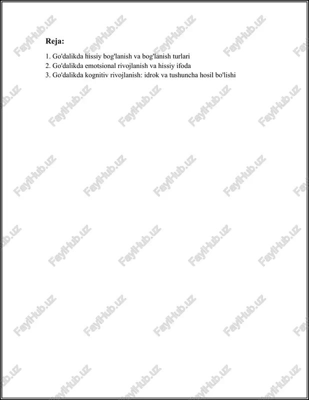 shda yoki boshqalarga yaqinlashishda qiyinchiliklarga duch keladi. bunday bolalar ko'pincha ota-onalaridan hissiy jihatdan uzilib qolgan bo'ladi va boshqalar bilan chuqur emotsional munosabat o'rnatishda qiyinchiliklarga ega bo'lishadi. 3. **ambivalent bog'lanish**: bu turdagi bog'lanishda bolalar barqarorlikning yetishmasligini his qilishadi. ular ozodlik va qo'rquvni birgalikda boshdan kechirishi mumkin, natijada ular odatda doimiy tasdiqlash va tasalli izlaydilar. bunday munosabat bolalarda ko'pincha ruhiy stress va notinchlikka olib keladi. 4. **tartibsiz bog'lanish**: ota-onalarning inkonsistent yoki noma'lum javoblari tartibsiz bog'lanishga olib kelishi mumkin. bunday bolalar atrofidagilarga nisbatan ham yaqinlik, ham qo'rquv hissini boshdan kechirishi mumkin. tadqiqotlar bunday bolalarda kelajakda ruhiy sog'liq muammolarining rivojlanish ehtimoli yuqoriligini ko'rsatayapti. 1950-yillarda jonn bowlbi tomonidan ishlab chiqilgan va keyinchalik meri ainsvort tomonidan davom ettirilgan bog'lanish nazariyalari bu mavzularni chuqurroq tushunishga yordam berdi. meri ainsvortning "begona vaziyat" tajribasi bolalar va parvarishlovchilar o'rtasidagi bog'lanishlarni tadqiq qilishda yangi istiqbollarni ochdi. ushbu tadqiqotlar orqali biz bolalarda ijtimoiy va emotsional rivojlanishning tub mohiyatini tushunish imkoniyatiga egamiz. umuman …