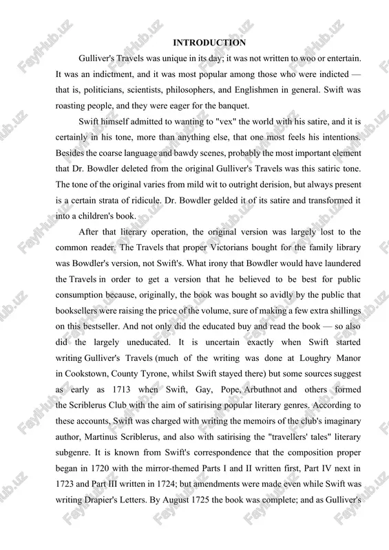 did the largely uneducated. it is uncertain exactly when swift started writing gulliver's travels (much of the writing was done at loughry manor in cookstown, county tyrone, whilst swift stayed there) but some sources suggest as early as 1713 when swift, gay, pope, arbuthnot and others formed the scriblerus club with the aim of satirising popular literary genres. according to these accounts, swift was charged with writing the memoirs of the club's imaginary author, martinus scriblerus, and also with satirising the "travellers' tales" literary subgenre. it is known from swift's correspondence that the composition proper began in 1720 with the mirror-themed parts i and ii written first, part iv next in 1723 and part iii written in 1724; but amendments were made even while swift was writing drapier's letters. by august 1725 the book was complete; and as gulliver's travels was a transparently anti-whig satire, it is likely that swift …