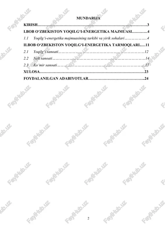larini tez rivojlantirish imkoniyati tug‘ildi. yoqilg‘i va quvvatni ko‘p iste’mol qiladigan issiqlik elektr-energetikasi, rangdor metallurgiya, kimyo sement va boshqa sanoat tarmoqlari 60-yillar boshidan e’tiboran tez sur’atlar bilan rivojlanib ketdi. o‘zbekistonda yirik tabiiy gaz, neft ko‘mir konlarini ishga solinishi bilan keyingi chorak asr davomida respublika yoqilg‘i sanoatining tarkibi tubdan o‘zgarib ketdi. ittifoq davlatining yirik yoqilg‘i-energetika bazalaridan biriga aylandi. yoqilg‘i zahiralarini qazib olishda ham iste’mol qilishda ham tabiiy gazning salmog‘i keskin oshdi. o‘zbekistonda qazib chiqarilgan barcha yoqilg‘i mahsulotlari orasida gazning salmog‘i shartli yoqilg‘i hisobida olinganda, 87.2% ni tashkil qiladi. (2005y.) i.bob oʻzbekiston yoqilgʻi-energetika majmuasi yoqilg`i-energetika majmuining tarkibi, uning asosiy xom ashyolari va yoqilg`i balansi. yoqilg`i-energetika majmui respublikamiz xalq xo`jaligining bazaviy tarmog`i, iqtisodiyot va tehnika taraqqiyotining mustahkam poydevori hisoblanadi. yaim iqtisodiy rayonlarni shakllanishida, sanoat markazlari va rayonlarini vujudga kelishida katta ahamiyat kasb etadi. xalq xo`jaligining deyarli barcha tarmoqlarini rivojlanishi yaim ning holatiga bog`liq bo`ladi. har qanday mamlakatning iqtisodiy-ijtimoiy rivojlanish darajasi u ishlab chiqarayotgan …