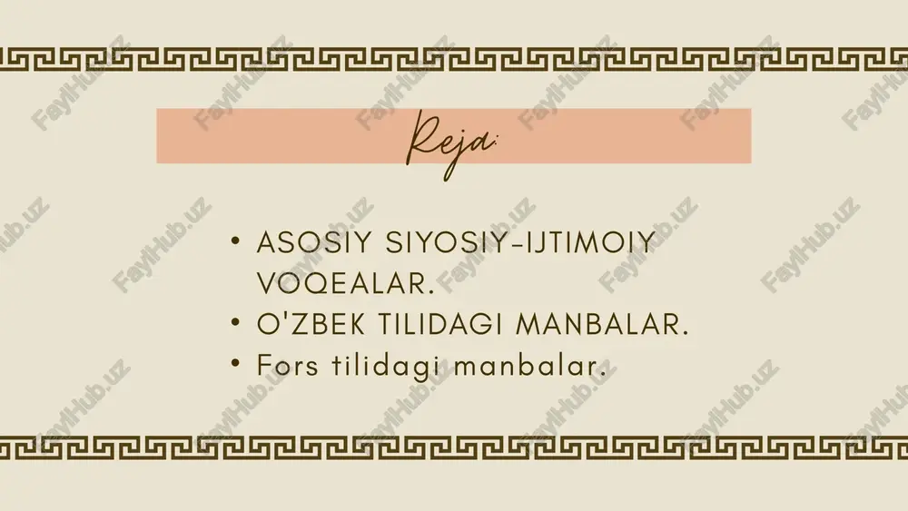o ulug'bek (1409-1449), sulton abu said minzo(1451—1469),sulton husayn mirzo(1459—1506)davridadavlat nisbatan maricazlashgan edi va xalqaro obro'ga ham ega edi. xv asming 80-yillaridan boshlab, o'zaro hamjihatlik juda susaydi. movaronnahming bir o'zida deyarli uchta mustaqil davlat bo'lib, ularda sulton abu said mirzoning o'g'illari sulton ahmad mirzo samarqandda, umarshavx mirzo farg'onada va sulton mahmud mirzo hisor, xuttalon hamda badaxshonda hokimi mutlaq hisoblanar edilar. amir temur va temuriylar davrida ham yer-suv hamda hunarmandchilik korxonalarining katta qismi podshoh xonadoni va badavlat kishilar qo'lida bo'lib, mehnatkash xalq ularning yerini ijaraga olib kun kechiraredi. ularxiroj, dorug'agi, mirobona, jon solig'i, avorizot, boj, tamg'a, zakot, peshkash, sovari kabi soliq vajarima to'lashar, hukumat va katta yer egalarining turli-tuman yumushlarini bajarishar edilar. amir temur davrida davlat tepasida rasman chingiz avlodidan bo'lgan suyurg'atmish (1370-1380) va sulton mahmudxon (1380-1402) turdi. keyincha xon ko'tarish tartibi bekor qilindi va oliy hukmdor o'zini podshoh deb e’lon qildi. viloyat va tumanlarda hokimiyat markaziy hukumat tarafidan tayinlangan dorug'alar qo'lida …
