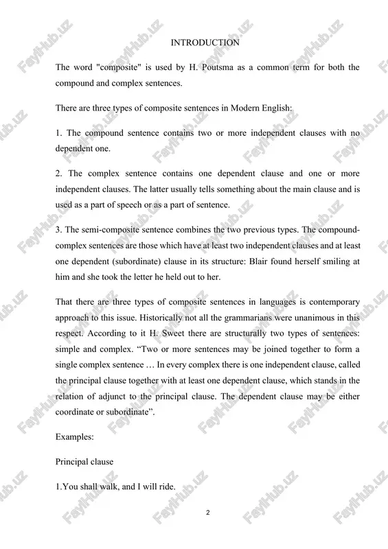 sequence sentences consist of situation sentence and sequence sentence. example:1. the government has set up an agency called future builders. 2. it has a certain amount of fund to make loans to social enterprises. these two sentences are connected with each-other. the first sentence is a situation sentence and the second one is a sequence sentence since it develops the idea of the situation sentence. in the following example “the biggest loan has gone to m. trust, which runs a school for handicapped children.” there are also two sentences included into one. c.h. fries, as we see, makes an attempt to reject the traditional classification and terms. he substitutes for the traditional doctrine his theory of included sentences and sequences of sentences. we shall classify the composite sentences into three types as has been mentioned above. composite sentence the composite sentence is formed by two or more predicative lines, i.e. …