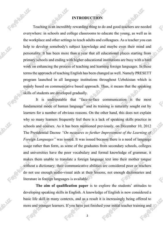 e rather than form, as some of the graduates from secondary schools, colleges and universities have the poor vocabulary and formal knowledge of grammar, it makes them unable to translate a foreign language text into their mother tongue without a dictionary; their communicative abilities are considered poor or teachers do not use enough audio-visual aids at their lessons, not enough dictionaries and literature in foreign languages is available. the aim of qualification paper is to explore the students’ attitudes to developing speaking skills in english. a knowledge of english is now considered a basic life skill in many contexts, and as a result it is increasingly being offered to more and younger learners. if you have just finished your initial teacher training and are about to start teaching young learners, or if teaching younger learners is new to you, the following essential skills will come in handy! additionally, the presidential …