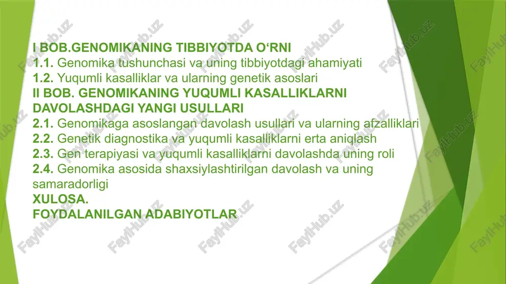 rod (c), vodorod (h), kislorod (o) va azot (n) fotosintez jarayonida muhim rol o'ynaydi, bu jarayon tufayli yer yuzidagi hayotning 70% dan ortig'i ta'minlanadi. farmakogenomika warfarin (antikoagulyant) dori-darmonini qo‘llashda, bemorning cyp2c9 va vkorc1 genlaridagi polimorfizmlar asosida davolashning optimal dozasini aniqlash mumkin. bu dori-darmonning yuqori yoki past dozasi bemorning genetik xususiyatlariga bog‘liq bo‘lib, uni maksimal samaradorlikda ishlatishga imkon beradi. genomikaga asoslangan davolashning asosiy afzalliklaridan biri bu har bir bemorning individual genetik tuzilishini hisobga olgan holda davolashning optimal usulini tanlashdir. shaxsiylashtirilgan davolash nafaqat kasallikni davolash, balki bemorning organizmining dori-darmonlarga qanday ta’sir qilishini aniqlashda ham yordam beradi. bu usul yordamida kasalliklarni davolash samaradorligi oshadi va bemorlarning hayot sifati yaxshilanadi. insersiyalar (kiritish) va deletsiyalar (olib tashlash neyrogenetik terapiya neyrogenetik terapiya, asab tizimining genetik xususiyatlari va kasalliklarning genetikasini tahlil qilib, kasalliklarni to‘g‘rilashga imkon beradi. bu usul nafaqat kasalliklarni davolash, balki ularning oldini olishga ham yordam beradi. parkinson kasalligini davolashda, gba genining mutatsiyasini o‘rganish orqali kasallikning …
