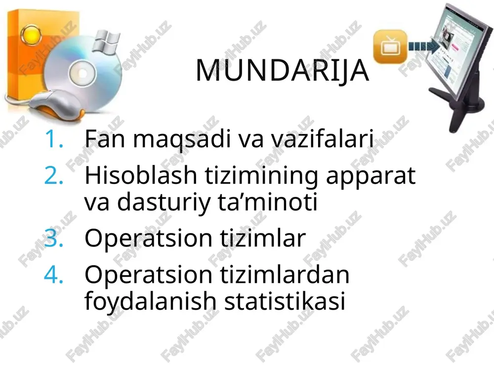 uy, shaxsiy va ta’lim soxasidagi muammolarni xal qilish kommunikatsiyani ta’minlash funktsiyalari: 12 turli xil shakllarga ega :- dasturiy paket amaliy dasturiy ta'minot massaviy ishlab chiqarish avtorlik huquqi bilan ximoyalangan turli dtlar keng ko’lamdagi foydalanuvchilarni bog’lash web oraqli turli xil savdolarni qo’llab quvvatlash 13 dasturiy paket maxsus dt amaliy dasturiy ta'minot vipolnyaet funktsii, spetsifichnie dlya bolshe, chem stoimost korobochnogo po 14 mozilla firefox filezilla paint.net audacity available in variety of forms :- dasturiy paket maxsus dt ochiq kodlli dt amaliy dasturiy ta'minot tekin ko’chirb olish dastur muallifidan ruxsat olmasdan o’zgartrish dastur kodini o’zgartra olish 15 available in variety of forms :- dasturiy paketlar maxsus dt ochiq kodli dt pullik dt amaliy dasturiy ta'minot mualliflik huquqi bilan ximoyalangan dt vaqtinchalik tekin bo’lishi mumkin 16 wink available in variety of forms :- dasturiy paketlar maxsus dt ochiq kodli dt pullik dt tekin dt amaliy dasturiy ta'minot mualliflik huquqi bilan ximoyalangan dt shaxsiy foydalanish …