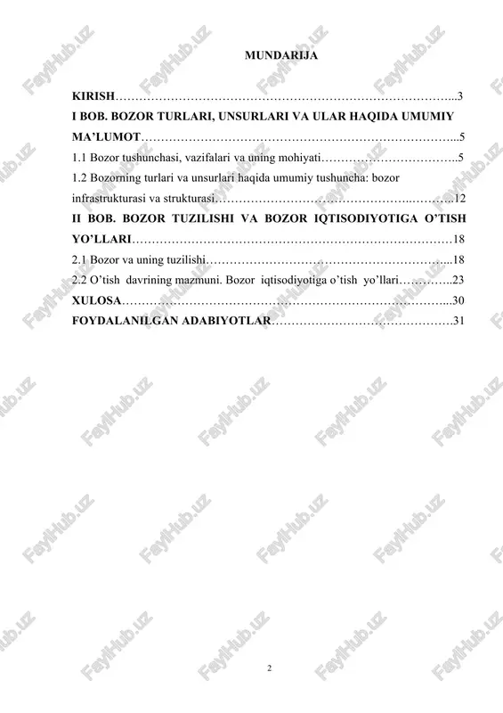 radi. kuchli bozor tuzilmasi bozor barqarorligi, likvidligi va investorlarning ishonchini kuchaytiradi va umumiy bozor barqarorligiga hissa qo'shadi. 2. bozor yaxlitligi: shaffof bozor infratuzilmasi va adolatli bozor tuzilmasi bozor manipulyatsiyasi, firibgarlik va insayder savdosining oldini olish orqali bozor yaxlitligini saqlashga yordam beradi. qoidalar va nazorat mexanizmlari bozor ishtirokchilarining axloqiy me'yorlar va muvofiqlik talablariga rioya qilishlarini ta'minlashda muhim rol o'ynaydi. 3. investorlarni himoya qilish: aniq bozor qoidalari, samarali infratuzilma va adolatli bozor tuzilmasi investorlarning manfaatlari va huquqlarini himoya qilish uchun muhim ahamiyatga ega. investorlar asosli qarorlar qabul qilish va bozor muhitining ishonchliligiga ishonish uchun bozor yaxlitligi, shaffofligi va tartibga soluvchi kafolatlarga tayanadi. 4. raqobatbardosh bozorlar: bozor tuzilmasini tushunish raqobatni rag'batlantirish va raqobatga qarshi amaliyotlarning oldini olish uchun juda muhimdir. bozor kontsentratsiyasi, kirish to'siqlari va raqobat kuchlarini tahlil qilish orqali siyosatchilar teng sharoitlarni ta'minlashi va innovatsiyalar, samaradorlik va iste'molchilar farovonligini oshirishi mumkin. 5. siyosat aralashuvlari: siyosatchilar va tartibga soluvchilar bozor infratuzilmasi va tuzilmasi …