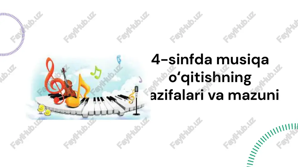 atlarini aks ettiradi. musiqa va madaniyat o'rtasidagi bog'lanish, ularning ta'siri orqali kelib chiqadi. u, shuningdek, o'quv jarayonida bolalarga ma'naviy va madaniy rivojlanish imkonini yaratadi. musiqa mazmunining asosiy jihatlari photo by seth cottle on unsplash musiqa pedagogikasida mazmunning o'rni musiqa mazmuni tushunchasi musiqa pedagogikasida mazmun, o'qitish uchun asosiy materiallar, metodlar va maqsadlarning to'plamidir. o'quvchilarning musiqiy qobiliyati mazmun, o'quvchilarning ijodiy fikrlashini, musiqa ko'nikmalarini va qobiliyatlarini rivojlantirishga yordam beradi. musiqa mazmunining ta'limga ta'siri mazmun, ta'lim jarayonida faoliyatni oshiradi, qiziqishni kuchaytiradi va bilimlarni mustahkamlashga imkon yaratadi. musiqa pedagogikasida metodologik asoslar mazmunning metodik asoslari o'qitish usullari va yondashuvlarini belgilab, ta'lim samaradorligini oshiradi. musiqa mazmunining ijtimoiy ahamiyati musiqa jamiyat rivojlanishining muhim omilidir, u xalq ruhiyatini, madaniyatini va tarixiy merosini ifodalaydi. tarix davomida musiqa ijtimoiy muhit bilan bog'liq bo'lib kelgan. musiqa xalqning qadriyatlarini, urf-odatlarini va tarixiy voqealarni yodda saqlashda yordam beradi. milliy musiqalar va qo'shiqlar avloddan-avlodga o'tkaziladi, bu madaniy identifikatsiya va birligini mustahkamlaydi. musiqa jamiyatdagi muammolarni yoritadi, …