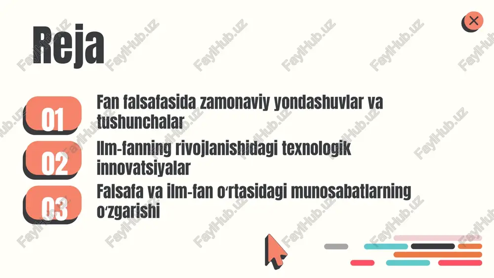 ogik innovatsiyalar, epistemologik yondashuvlar va ilmiy metodologiyalarning yangilanishi bilan bog'liq. bu tendensiyalar fan va falsafa o'rtasidagi integratsiyani kuchaytiradi. kelajakda fan falsafasining rivojlanishi intellektual texnologiyalar, sun'iy intellekt va katta ma'lumotlar bilan bog'liq bo'lib, u yangi nazariyalar va metodlarni talab qiladi. bu esa ilm-fan va falsafa o'rtasidagi munosabatlarni yangi bosqichga olib chiqadi. shuningdek, fan falsafasida global muammolar, ekologiya va etik masalalar ham rivojlanish yo'nalishlarida muhim o'rin tutadi. bu yo'nalishlar fan va falsafa o'rtasidagi integratsiyani yanada chuqurlashtiradi. photo by altumcode on unsplash 1 2 3 fan falsafasida yangi yondashuvlar va muammolar yangi yondashuvlar fan falsafasida epistemologik yondashuvlar va texnologik rivojlanishlar bilan bog‘liq. ular bilimning ob’ektivligi va sub’ektivligi muammolarini hal qilishga yordam beradi. sun’iy intellekt va ma’lumotlar bazalari kabi innovatsiyalar yangi muammolarni keltirib chiqaradi. bu yondashuvlar kognitiv fanlar va sun’iy intellektda metodologik va nazariy muammolarni hal qilishda qo‘llaniladi, fan falsafasini rivojlantiradi. photo by mikhail fesenko on unsplash ilm-fanning rivojlanishida innovatsiyalar ilm-fanning rivojlanishida texnologik innovatsiyalar …