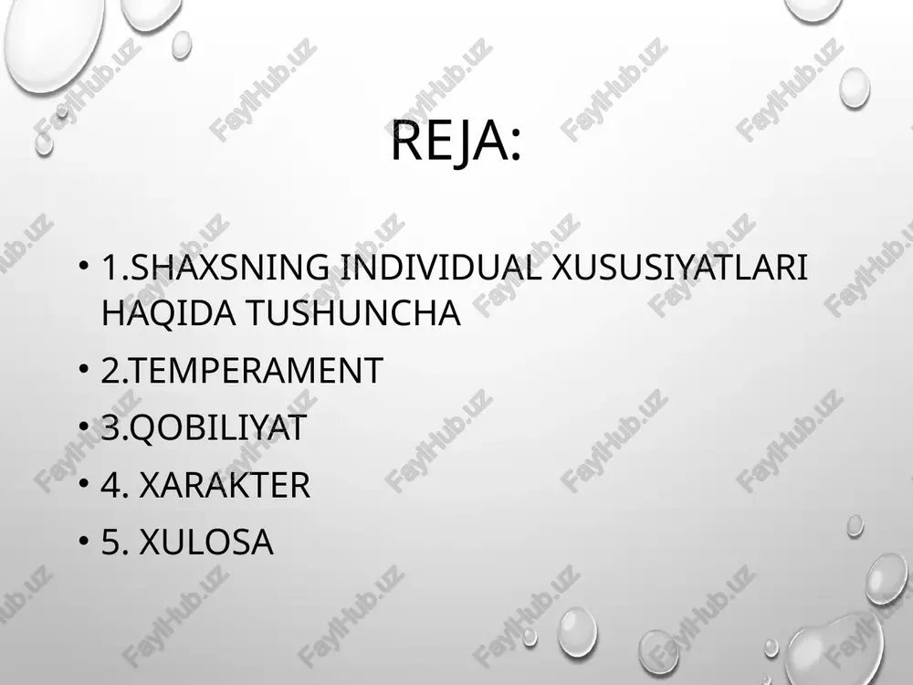 irib kelayotgan muammolardan biri ongning mohiyati, o uning kelib chiqishi masalasidir. shu nuqtai nazardan qaraganda, ongning tabiatini anglash masalasi - eng qadimiy falsafiy masalalardan biri, deyish mumkin. garchand ong va uning turli xususiyatlari insonga xos hodisa sifatida psixologiya, adabiyot, sotsiologiya kabi fanlarning tadqiqot mavzui doirasiga kirgan bo'lsa-da, ongning mohiyati, uning turli ko'rinishlari o'rtasidagi munosabat kabi masalalarni o'rganish bilan aynan falsafa shubullanadi. ongning mohiyati masalasi eng qadimiy muammolardan biri ekan, uni anglash jarayonida turli xil javoblar bo'lganligi tabiiy. bu savolga eng qadimiy javob diniy va mifologik qarashlar doirasida berilgan. ongni diniy tushunish uni ilohiy hodisa, xudo yaratgan mo"jiza tarzida talqin qilishga asoslanadi. ko'pgina + dinlarda inson ongi buyuk ilohiy aqining mittigina aks etishi, uning namoyon bo'lish’ shakli tarzida tavsiflanadi. inson tanasidagi ruh bizning istak va fikrlarimizning tashuvchisidir. page 3 odam shaxsidagi ongsizlik holatlari kishining o'zi anglamagan xolla qiziqishi va ehtiyojlarini bajarishga intilishidir. bunda hatti- harakatlar turlicha ixtiyorsiz reaksiyalarda, hulq-atvorda, psixik hodisalarda …