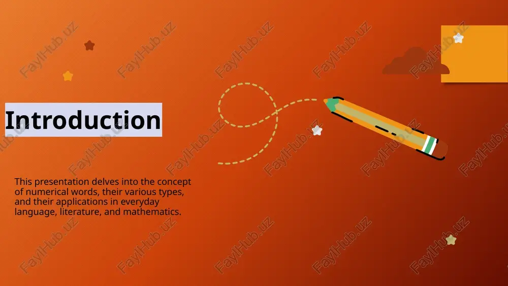 athematics numerical words play a crucial role in mathematics, where they are used to express quantities, represent equations, and describe relationships between numbers. they enable clear communication of mathematical concepts, such as stating that 'three plus two equals five', allowing mathematicians to share ideas effectively. conclusions numerical words serve as fundamental elements in language, literature, and mathematics. their ability to convey quantity and order enhances communication, making them essential in various contexts. understanding their usage aids in grasping complex concepts and improving clarity in both personal and professional interactions. image8.png image9.png image10.png image2.png image3.png image4.png image5.png image6.png raat pews), pr purlacdhy. hinbet 29