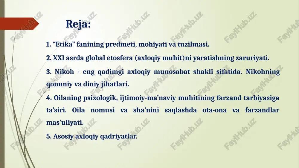 mlar buzilib ketdi deb ayta bersa, o'sha odamning o'zi buzilgandir” hadisdan o'ziga nisbatan xolis baho bermagan inson boshqalarga ham baho berishda ham xolis bo'la olmaydi. agar manfaat axloqdan ustun deb qaralsa, kishilar barchaga ayon bo'lgan oddiy haqiqatni ham inkor etish yo'liga o'tib oladilar. odamzod orasida shundaylar bo'lgan, bundan keyin ham bo'ladi. hayotda axloq manfaatga emas, balki manfaat axloqqa bo'ysunishi lozim. etikaning asosiy kategoriyalari ezgulik va yovuzlik “yaxshilikni chehrasi ochiq, hushro'y odamlardan kutinglar” hadisdan yaxshilik va yomonlik. yaxshilik – shaxsning odobiga, xulqiga bog'liq bo'lgan ijobiy xodisa. saxix hadislarda yozilishicha “yaxshilik nafsingiz taskin topib, dilingiz orom oladigan ishdir” yomonlik yoki gunoh esa uning aksidir, garchi muftiylar fatvo bersalar ham o'z qalbiningizga qarab ish tuting.” unda mardlik, ochiqko'ngillik, halollik singari axloqiy me'yorlar tajassum topadi. kamtarlik va takabburlik. kamtarlik – eng avvalo o'z – o'ziga talabchanlik, o'z harakatlariga, ishiga, bilimiga tanqidiy qarash, o'ziga, kuch – quvvatiga ortiqcha baho bermaslikdir. kamtarlik tabiiylikdan kelib chiqadi. xitoy …