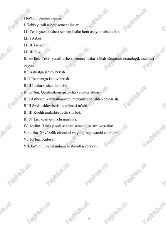 adigan materialni tanlash imkoniyati mavjud. tekis yuzali asbest-tsement plitalaridan kichik ustaxonalar, omborlar, kommunal xonalar, kabinalar va boshqa vaqtinchalik binolar qurilgan. varaqning katta maydoni tufayli o'rnatish ishlari eng qisqa vaqt ichida amalga oshirilishi mumkin. bundan tashqari, inshootlarni o'rnatish maxsus jihozlarni va ishchilarning yuqori malakasini talab qilmaydi, shuning uchun uni o'zingiz qilishingiz mumkin. tekis yuzali asbest-sement plitalari qishloq xo'jaligida ham faol qo'llaniladi. ulardan to'siqlar, chorva qalamlari, parrandachilik fermalarida qafaslar qurilgan. o‘zbekiston qurilish materiallari sanoatida raqobatbardosh mahsulotlarni ishlab chiqarish maqsadida mazkur sohani modernizatsiyalash, texnik va texnologik rekonstruksiya qilish ishlari jadal sur’atlar bilan davom ettirilmoqda. bu borada birinchi prezidentimiz islom karimovning 2005 yil 24 martda qabul qilingan “iqtisodiy islohotlarni chuqurlashtirish va qurilish materiallari sanoatini rivojlantirish to‘g‘risida”gi pf-3586 sonli farmoni muhim ahamiyat kasb etmoqda. shu bilan birga o‘zbekiston qurilish materiallari sanoati jadal modernizatsiya qilinmoqda. diversifikatsiya darajasini oshirish, ishlab chiqarilayotgan qurilish materiallari turlarini kengaytirish, sifatli qurilish materiallarini eksport qilish va ichki bozorni ular bilan ta’minlash mazkur …