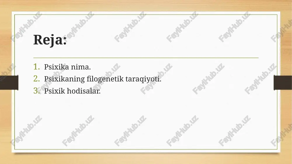 hakli sifat jihatdan o`zgaradi. tirik materiyaga aks ettirishning biologik shakllari xosdir. tirik materiya taraqqiyotining ma`lum bosqichida aks ettirishning sifat jihatidan yangi shakli bo`lmish psixika yuzaga keladi. psixika taraqiyoti biologik omillarga maxsus harakatlar bilan reaktsiya qilish usullariga tropizm deb ataladi. tropizmlar har xil bo`ladi, fototropizm - tirik organizmning issiqlik ta`siri ostida harakat qilishga moyilligidir, xemotropizm - ma`lum fizik - ximiyaviy muhitni tanlab olishga moyilligidir, topotropizm tirik organizmning mexanik qo`zg`atuvchi ta`siri ostida harakatlanishdir. tropizmlar o`simliklarning o`z-o`zini boshqarishiga imkon beradi. hayvonlarda ta`sirlanishning yangi turi - sezuvchanlik yuzaga kelgan. yuksak tashqil topgan hayvonlarda sezuvchanlik taraqqiy etadi, sezgi a`zolari tarkib topadi. narsalarning organizm uchun aslida befarq, ya`ni organik ehtiyojlarini qondirmaydigan belgilari (hidlari, shakllari, ranglari) signallik ahamiyatiga ega bo`ladi. hayvonlarda o`simliklarga qaraganda sezuvchanlik tufayli ancha ko`p ta`sirlarni aks ettirish vujudga keladi. psixika taraqiyoti . bu sensor bosqich bo`lib hisoblanadi. sensor bosqich uchun xarakterli xususiyat shundan iboratki, bu bosqichda organizm narsalarning o`zini emas, balki alohida xususiyatlarini aks …
