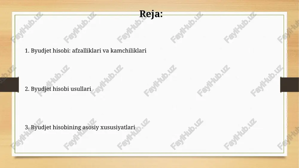 jetlarda standart xarajatlar stavkalari saqlanib qolinadi, lekin ular haqiqiy ishlab chiqarish hajmlari va aktivlik darajalariga moslashtiriladi. faoliyatga yo'naltirilgan byudjet faoliyatga yo'naltirilgan byudjetlash 1990-yillarda paydo bo'lgan bo'lib, byudjetni resurslarni samarali taqsimlash uchun dasturlar va faoliyatlar bilan bog'lashga qaratilgan. faoliyatga yo'naltirilgan byudjetlash natijalarni o'lchash uchun aniq ko'rsatkichlar va maqsadlarni belgilaydi, bu esa resurslardan foydalanish samaradorligini oshirishga yordam beradi, taxminan 15-20% ga. byudjet nazorati va monitoringi byudjet nazorati moliyaviy hisobotlarni solishtirish va xatolar yoki nomuvofiqliklarni aniqlash orqali amalga oshiriladi, bu 10% dan ortiq og'ishlar uchun muhimdir. nazorat jarayonlari tasdiqlangan byudjet doirasida xarajatlarning samarali boshqarilishini ta'minlaydi, shuningdek, 5% dan ortiq byudjet oshib ketishini oldini oladi. byudjetdan chetlanishlarni tahlil qilish chetlanishlarni tahlil qilish maqsadlarga erishish uchun 3 ta asosiy omilni ko'rsatishi mumkin: narxlar o'zgarishi 2%, hajmlar o'zgarishi 5% va samaradorlikdagi farq 3%. byudjetdan chetlanishlarni tahlil qilish variatsiyalarni aniqlashga yordam beradi. masalan, materiallar narxining 15% ga oshishi yoki mehnat samaradorligining 10 soatga kamayishi. byudjet turlari va …