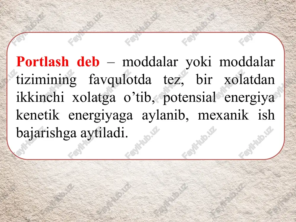 konlarni qazib olishda asosiy sanoat portlovchi moddasiga (pm) aylandi. ammiak-selitrali portlovchi modda yer osti ishlarida qo‘llanishi uchun 1931-yildan boshlab ruxsat etildi. 1941–1945-harbiy yillarda va urushdan keyingi yillar davomida ammiak-selitrali portlovchi moddalar (pm), shu jumladan, qisman nitroefir qo‘shilgan saqlagichli va saqlagichsiz ammonitlar ko‘mir va ruda konlarini qazib olishda keng ko‘lamda qo‘llanilmoqda. 1952–1953-yillari oltin-topgan ruda konini ochishda 1610 tonna portlovchi moddani 3 seriya bilan portlatib, katta hajmdagi konni ochish ishlari amalga oshirildi. 1864 yilda a.nobel nitroglitserindan portlovchi modda sifatida foydalanishga patent olgan hamda germaniya va shvetsiyada uni ishlab chiquvchi zavod qurdirgan. 1865 yilda birinchi kapsul detonator rus armiyasi kapitani d.i.andriyevskiy tomonidan ixtro qilingan. 1867 yilda kapsul detonatorning yangi takomillashgan konstruksiyasi a. nobel tomonidan patentlashtiriladi. 1887 yili k. martens tomonidan tetril kashf qilindi. 1894 yilda tollen va vigan tomonidan ten, 1897 yilda lents tomonidan geksogen, 1890 yil kurtsius tomonidan qo'rg'oshin azidi ixtiro qilingan. 1939 yilga kelib konchilik sanoatida ammiak selitrali portlovchi moddalar keng …