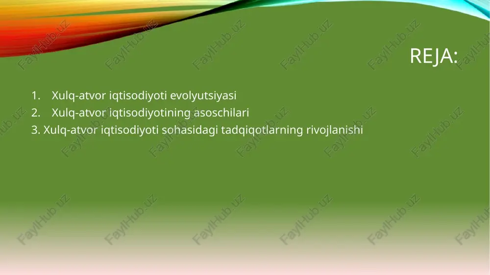or (tanlovning turlicha vaziyatlarida) individ ratsional hatti-harakatining shakliy modellarini ishlab chiqishga emas, balki bu hatti-harakatlarni ekspremental va empirik tekshirish jarayonlariga qaratildi. bundan maqsad an’anaviy iqtisodiyot nazariyasi va u tomonidan aniqlangan qonuniyatlar va tendentsiyalarni amaliyot bilan, xo’jalik faoliyatining real faktlari bilan qay darajada mos kelishi (farq qilishi)ni aniqlashdan iboratdir. individ va firmadan tortib bozorlar va hududlargacha bo’lgan turli sub’yektlarning faoliyatiga xos bo’lgan xulq-atvor yondoshuvi tizimli ravishda takror ishlab chiqariladi va murakkablashib boradi. bu yondoshuv iqtisodiy agentlar faoliyatining an’anaviy iqtisodiyot qoidalariga (kanonlariga) doim ham mos kelavermaydigan teran sabablarini (motivlarini) aniqlash imkonini beradi. adam smit (1723-1790), mikroiqtisodiy nazariya asoschisi alfred marshall (18425-1924), makroiqtisodiy nazariya asoschisi jon meynard keyns (1883-1946) kabi mashhur iqtisodchilarning asarlarida bayon qilingan. kontseptsiyaning belgilovchi jihati bo’lib “iqtisodiy xudbinlik”, ya’ni sub’yektning o’z foydasini maksimallashtirishga intilishi hisoblanadi. “iqtisodiy odam” g’oyasi uzoq davr mobaynida, yangidan-yangi shaklga kirgan holda, iqtisodiyot fanida hukmronlik qilib keldi. j.m.keyns olimlar orasida birinchi bor optimizm va pessimizmning vaqti-vaqti bilan …