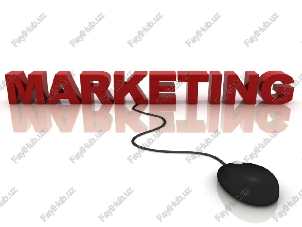 lalari va marketing buyicha evropa jamiyati va evropa marketing akademiyasi kabi xalkaro marketing tashkilotlari tuzildi. 1980 yillarning ii yarmi mamlakatimizning iktisodiy oliy ukuv muassasalarida marketing kursi ukitila boshladi. 1908 1990 yillarning oxirlarida mamlakatimizda marketing byicha xorijiy adabitlar tarjima kilingan xolda va uzbekistonlik mualliflar tomonidan kuplab chop etilmokda 1.2.marketingni vujudga kelishi va uni rivojlanishini asosiy bosqichlari marketing kontsepiyasini ishlab chikish boskichlari rejalashtirilayotgan natijalarga erishish maksa- dida marketing faoliyati elementlarini tanlash marketing strategiyasini aniklash marketing faoliyati va korxonaning maksadlarini aniklash ichki va tashki muxit strategik taxlilini amalga oshirish 1.3.marketing nazariyasi kontseptsiyasi va uning evolyutsiyasi ishlab chikarish kontseptsiyasi marketing evolyutsiyasi kontseptsiyalari an'anaviy marketing kontseptsiyasi uzaro alokaviy marketing kontseptsiyasi ijtimoiy-axlokiy marketing kontseptsiyasi sotish kontseptsiyasi tovar kontseptsiyasi 14 sotish xajmini kupaytirish xisobiga foyda olish oldi-sotdi va sotishni ragbatlantirish tovarlar sotish (tijorat) kontseptsiyasi 15 marketing chora- tadbirlari kompleksi xaridorlar extiyojini kondirish orkali foyda olish xaridorlar extiyoji marketing kontseptsiyasi marketing-miks keng qo'llanadigan shaklda 4 ta marketing submiksini …