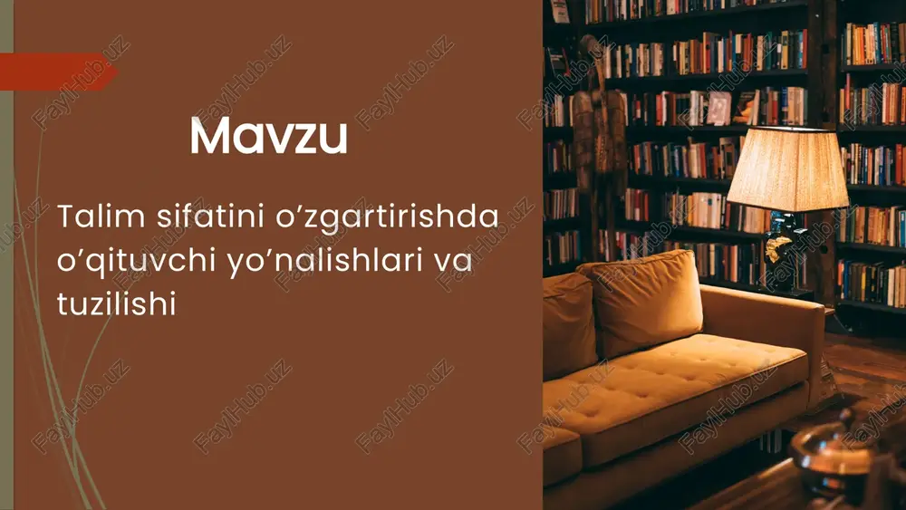 a va o‘quv-tarbiyaviy faoliyatga doir kasbiy tayyorgarligi, didaktik va metodik yondashuvlari majmuidir. pedagogik yo‘nalish bu yo‘nalish o‘z ichiga quyidagilarni oladi: dars mazmunini tanlash va rejalash, o‘quvchilarga mos metodlarni aniqlash, ta’limiy maqsadlarni belgilash, baholash mezonlarini ishlab chiqish, o‘qitish jarayonini tahlil qilish va takomillashtirish. pedagogik yo‘nalishning asosiy vazifalari bilim berish o‘quvchilarga nazariy va amaliy bilimlarni tizimli, tushunarli hamda didaktik asosda yetkazish. 2. o‘quvchini o‘rganish ularning psixologik holati, bilim darajasi, o‘quv faoliyatidagi individual xususiyatlarini inobatga olish. 3. darsni samarali tashkil etish zamonaviy metodlar, innovatsion texnologiyalar, vizual vositalardan foydalanish orqali darsni qiziqarli o‘tkazish. 4. baholash va monitoring o‘quvchilar bilimini baholashning zamonaviy, adolatli va shaffof usullaridan foydalanish. 5. didaktik yondashuvni qo‘llash yangi mavzuni bosqichma-bosqich tushuntirish, mustahkamlash, takrorlash, umumlashtirish tamoyillariga asoslanish. ta’lim jarayoni samaradorligini oshirishda o‘qituvchining kasbiy yo‘nalishlari muhim o‘rin tutadi. bu yo‘nalishlar ichida metodik yo‘nalish — ya’ni, o‘quv materialini qanday uslub va yondashuvlar bilan yetkazish bo‘yicha faoliyat eng asosiylaridan biridir. metodik yondashuv to‘g‘ri tanlanmagan taqdirda, …