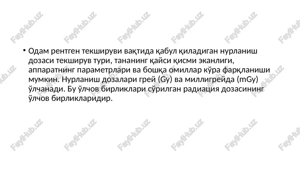 da rentgen nurlaridan foydalaniluvchi metoddir. bunda bosh suyagi, yurak, qo'l va oyoqlar kabi va boshqa turli tana a'zolarining arteriya va vena tomirlari ham tekshiruvdan o'tkaziladi. angiografiya muolajasi quyidagicha amalga oshirilishi mumkin : 1. kontrast moddalarni kiritish: bemorga rentgen nurlarini yaxshi singdiruvchi moddalarni o'z ichiga olgan maxsus kontrastli vosita (kontrastli preparat) yuboriladi. 2. odatda, bu jarayon vena ichiga yuborish orqali, ba'zan arteriyalar orqali tomir ichiga kiritiluvchi kateterlar orqali amalga oshiriladi. 3. rentgen tasvir: kontrast modda kiritilgandan so'ng turli proeutsiyalarda rentgen tasvirlar olinadi. bu qon tomirlarining batafsil tasvirlarini olish va ularning holatini baholash, shuningdek, mumkin bo'lgan anomaliyalarni, torayish, kengayish va boshqa patologik o'zgarishlarni aniqlash imkonini beradi. 4. flyuoroskopiya: tekshiruv davomida flyuoroskopiya kabi real vaqtda tasvirni ko'rish usullarini qo'llash mumkin. bu usul kontrast moddaning tomir ichidagi harakatini real vaqtda kuzatish mumkin, bu orqali esa qon oqimini va tuzilmalarni batafsilroq o'rganish imkonini beradi. tekshiruvning angiografik usullari angiografiya - bu turli tomirlar va shu tomirlar …
