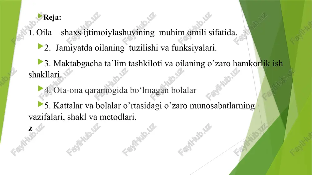 r, qarashlar, kutishlar va e’tiqodlardan tarkib topadiki, agar ularning har biri o’zaro muloqot jarayonida bir-birlarini bilgani sari o’z qarashlari, xatti-harakat me’yorlari, odat va qiliqlaridan qisman bo’lsa-da, voz kechmas ekan, oilaviy birlik ro’y bermaydi. bu juda katta psixologik jarayon hisoblanib, uning natijasi o’laroq oilada er-xotinning bir-biriga adaptatsiyasi, moslashuvi ro’y berishi mumkin. ota-onalar tuzilmasi har doim ham er-xotinlikni nazarda tutmaydi, zero, uni yolg’iz momo, xola yoki to’ng’ich farzand ham ado etishi mumkin. shuning uchun terapevtik muolajalarda yoki maslahatlarda ota-onalar tuzilmasini aynan kim tashkil etishini bilish ahamiyatlidir. ota-onalar, eng avvalo, oilaning xavfsizligi, unda samimiyat muhitining bo’lishi, tarbiya jarayonlarining qanday kechishiga javobgardir. ular shu oiladagi barcha farzandlarning kelajagini, kerak bo’lsa, juda yaxshi kamol topishi uchun o’z bilim va tajribasini safarbar etadigan insonlardir. aka-opa-ukalar tuzilmasi – oilada farzandlarning hayotni o’rganishlari, bir-birlarini tushunishlari ba’zan tortishib, ba’zan do’stona muomalani yo’lga qo’yishlari juda muhimdir. odatda oilada shakllangan va sayqal topgan aka-uka, opa-singilchilik munosabatlari keyinchalik do’stlar, hamkasblar, raqiblar bilan …