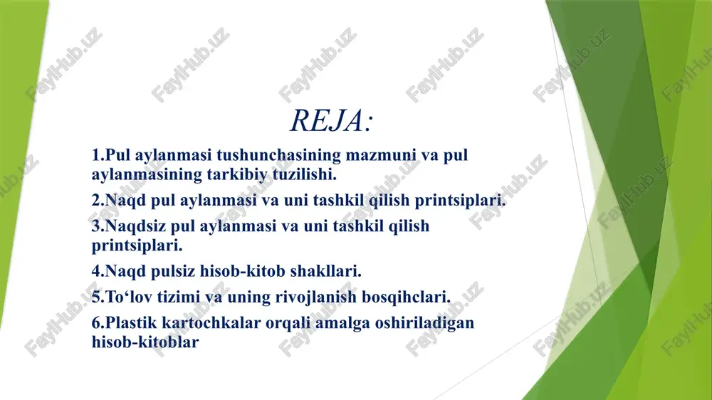 i belgilaydi, bu pulning qiymat o‘lchovi, muomala vositasi va to‘lov vositasi funksiyalari orqali amalga oshiriladi. pul vaqtinchalik hisob – kitoblar va aylanmalarda ishtirok etmagan vaqtda jamg‘arma vositasi funksiyasini bajarish orqali, o‘zining sohibiga qo‘shimcha daromad keltirdi va real iqtisodiyotda muhim rol o‘ynaydi. pul aylanmasi tarkibida naqd yoki naqdsiz hisob – kitoblar bilan amalga oshirilayotgan to‘lovlar hajmining yuqori yoki pastligiga pulning barqarorligi, milliy iqtisodiyotning raqobatbardoshligi va boshqa qator omillar ta‘sir qiladi. pulning aylanmasi mohiyatini yanayam chuqurroq aniqlash uchun uning ob‘ekti va sub‘ektlariga e‘tibor berish maqsadga muvofiq. pul aylanmasi sub‘ektlari sifatida davlat va davlat muassasalari, markaziy bank, kredit va moliya muassasalari, mamlakat rezidenti va norezedentlari, korxona va tashkilotlarni keltirish mumkin. uning ob‘ekti esa tovar va tovarsiz operatsiyalar jarayonida vujudga keladigan iqtisodiy munosabatlar, ya‘ni aylanmalar hisoblanadi. pul aylanishi tushunchasi – bu ma‘lum davr davomida iqtisodiyotda pulning qanchalik darajada tez ko‘chishib yurishi jarayonini anglatadi. bu ko‘rsatkich nominal yaim ni pul taklifiga (m2 ) bo‘lish orqali …